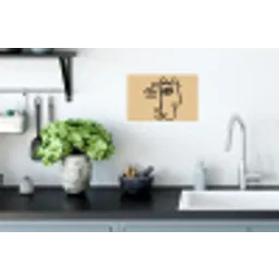 Overlappende profielen - Lichtbruin - Zwart Muursticker klein -keuken