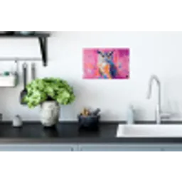 Uil - Roze - Blauw - Verf - Abstract Muursticker klein -keuken