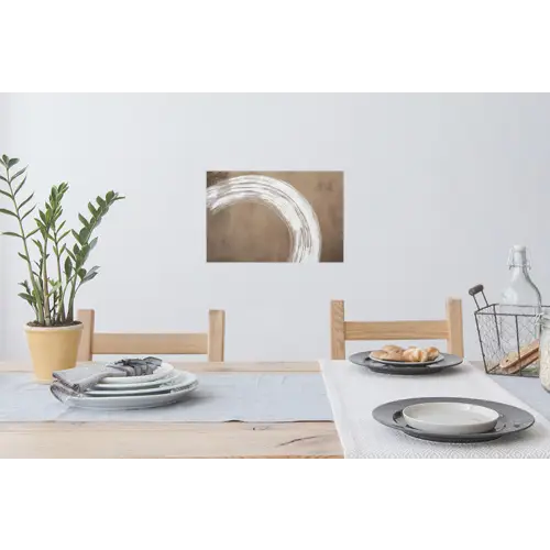 Verf - Bruin - Japandi Muursticker klein -eettafel