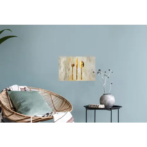 Verf - Goud - Bestek Muursticker klein -plant