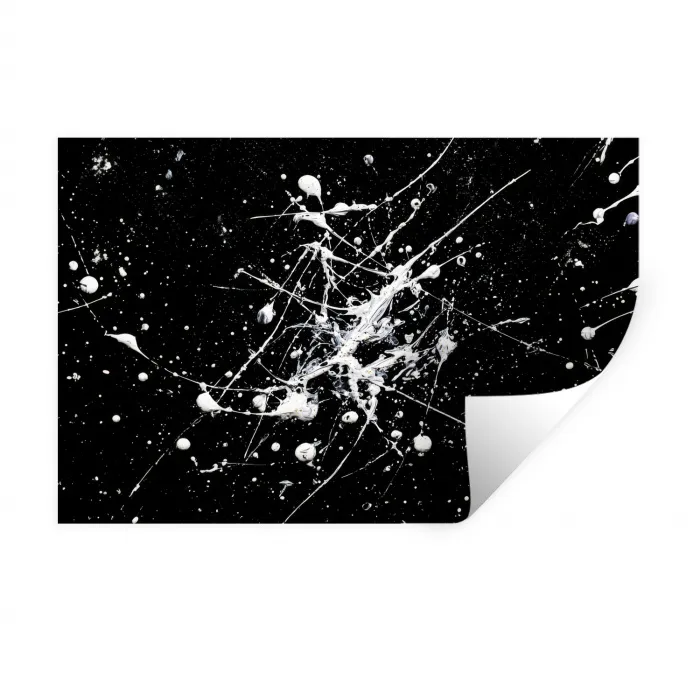 Verfspatten - Wit - Abstract - Explosie Muursticker klein -3d