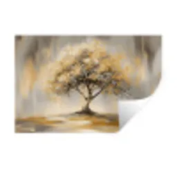 Schilderij - Boom - Abstract - Bladeren Muursticker klein -3d