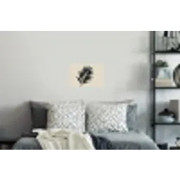 Palmblad - Subtiel - Groen - beige Muursticker klein -slaapkamer