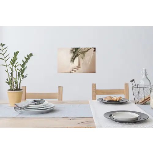 Palmboom - Schaduw - Trap - Beige Muursticker klein -eettafel