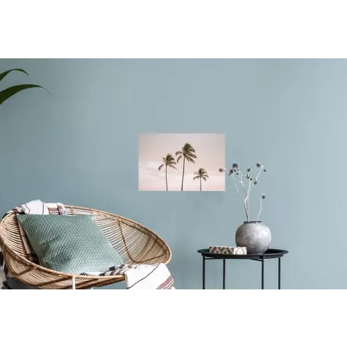 Palmbomen - Zonsondergang - Roze Muursticker klein -plant