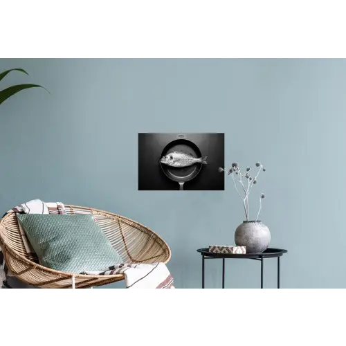 Pan - Vis - Zwart - Wit Muursticker klein -plant