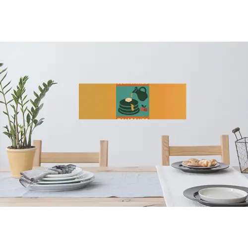 Pannenkoeken - Siroop - Illustratie - Oranje Muursticker klein -eettafel
