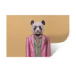 Panda - Pak - Zonnebril - Blauw Muursticker klein -3d