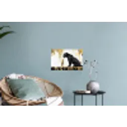 Panter - Zwart - Abstract - Goud Muursticker klein -plant