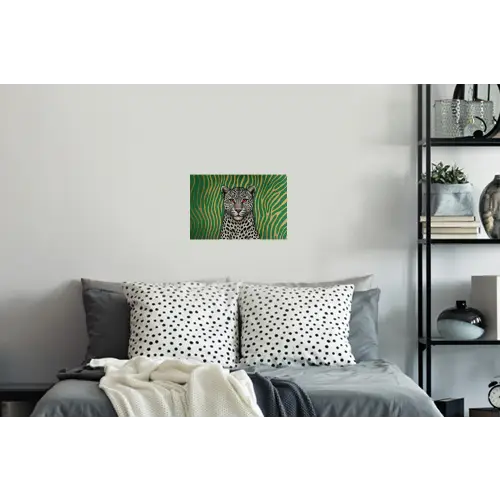 Panter - Zebrapatroon - Groen Muursticker klein -slaapkamer