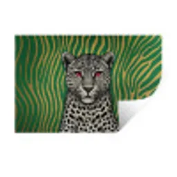 Panter - Zebrapatroon - Groen Muursticker klein -3d
