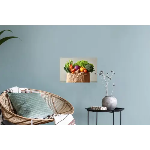 Papieren - Boodschappen - Groente - Kleurrijk Muursticker klein -plant