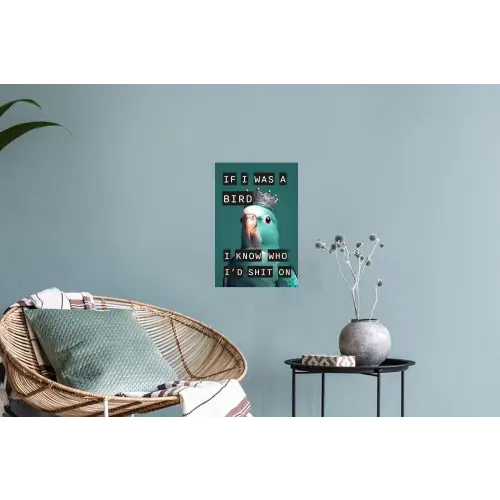 Parkiet - Turquoise - Quotes - Decoratie Muursticker klein -plant