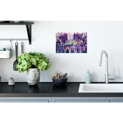 Park - Bomen - Bloemen - Gebouwen Muursticker klein -keuken
