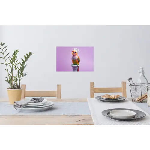 Papegaai - Koksmuts - Pilaar - Vogel Muursticker klein -eettafel