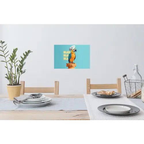 Papegaai - Koksmuts - Quote - Neon Muursticker klein -eettafel