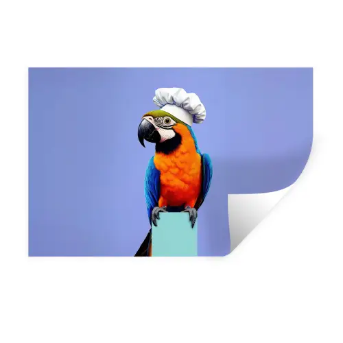 Papegaai - Koksmuts - Vogel - Leuk Muursticker klein -3d