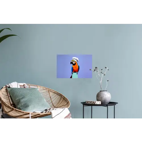 Papegaai - Koksmuts - Vogel - Leuk Muursticker klein -plant