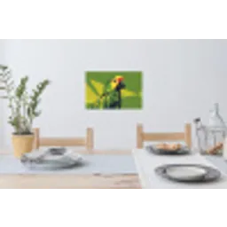 Papegaai - Groen - Snavel - Abstract Muursticker klein -eettafel