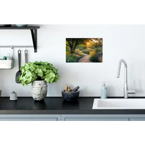 Pad - Bloemen - Park Muursticker klein -keuken