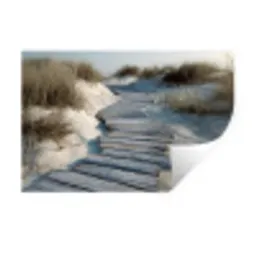 Pad - Planken - Duinen - Gras Muursticker klein -3d