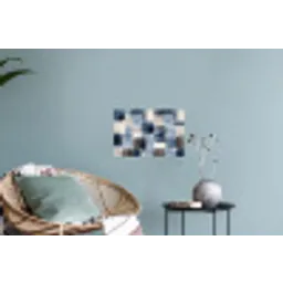 Patroon - Blauw - Vierkanten Muursticker klein -plant