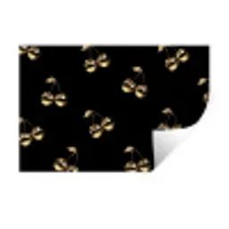 Patroon - Kersen - Goud - Chrome Muursticker klein -3d