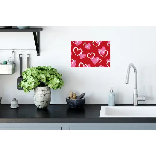 Patroon - Hartjes - Roze - Valentijn Muursticker klein -keuken