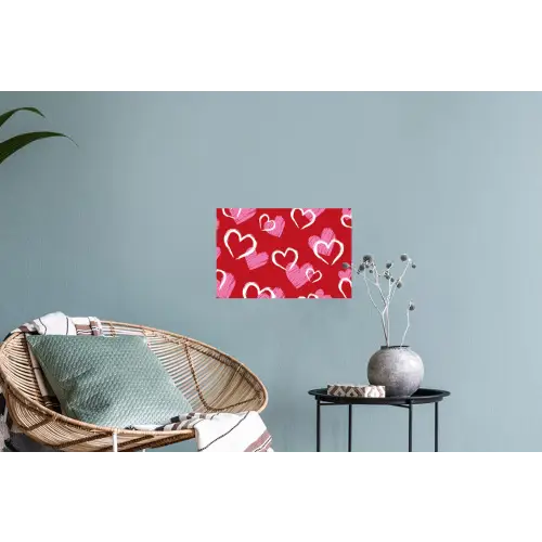 Patroon - Hartjes - Roze - Valentijn Muursticker klein -plant