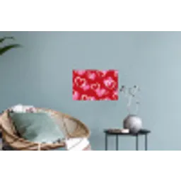Patroon - Hartjes - Roze - Valentijn Muursticker klein -plant
