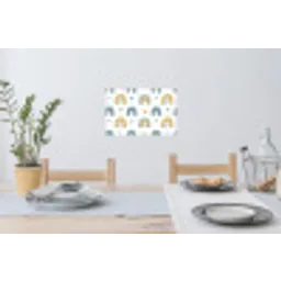 Patroon - Regenboog - Hartjes Muursticker klein -eettafel
