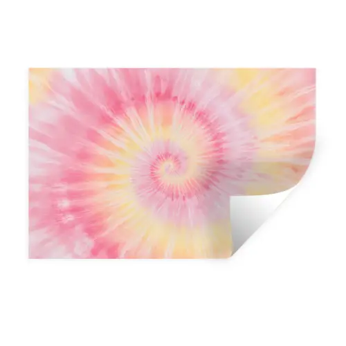 Patroon - Tie Dye - Pasteltinten - Roze Muursticker klein -3d