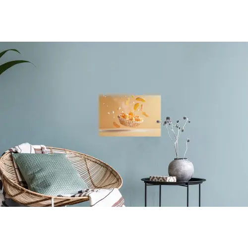 Peach - Eten - Taart - Oranje Muursticker klein -plant