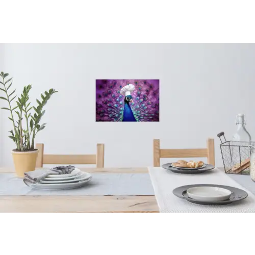 Pauw - Koksmuts - Cool - Paars Muursticker klein -eettafel