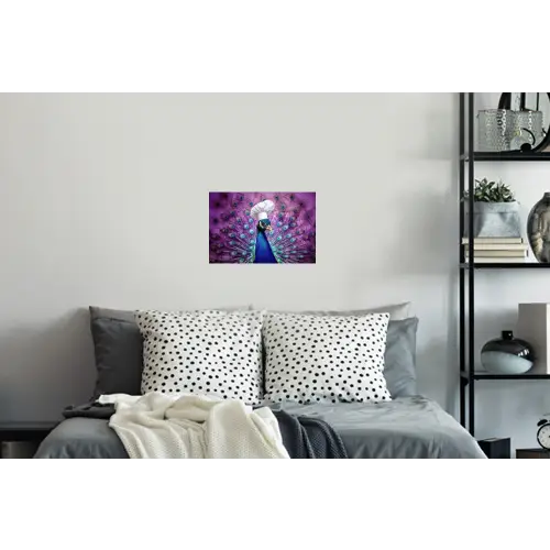Pauw - Koksmuts - Cool - Paars Muursticker klein -slaapkamer