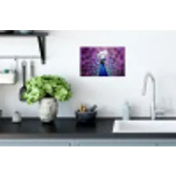 Pauw - Koksmuts - Cool - Paars Muursticker klein -keuken