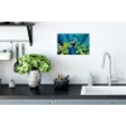 Pauw - Cirkels - Blauw Muursticker klein -keuken