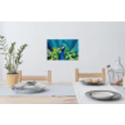 Pauw - Cirkels - Blauw Muursticker klein -eettafel