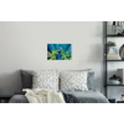 Pauw - Cirkels - Blauw Muursticker klein -slaapkamer
