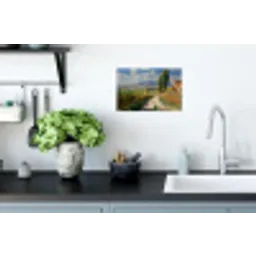 Mensen - Wandelen - Zandpad - Velden Muursticker klein -keuken