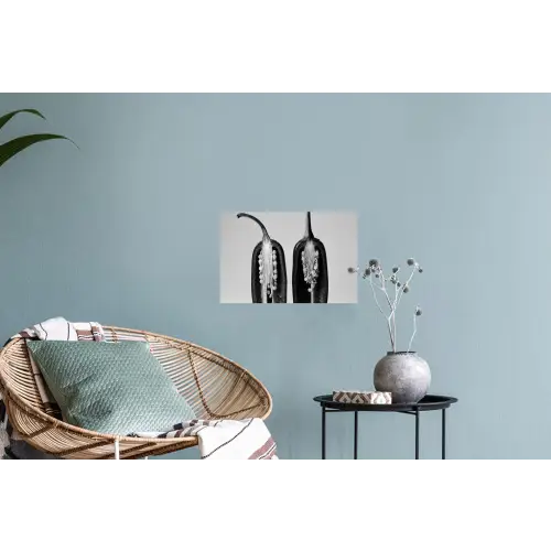 Pepers - Zwart - Wit - Zaadlijsten Muursticker klein -plant