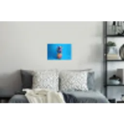 Ananas - Blauw - Tropisch - Vrolijk Muursticker klein -slaapkamer