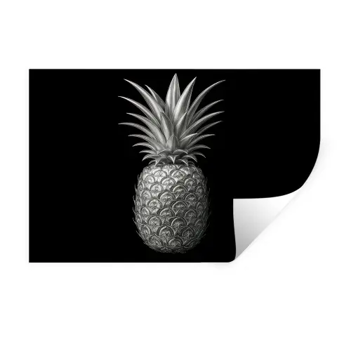 Ananas - Gedetailleerd - Bladeren Muursticker klein -3d