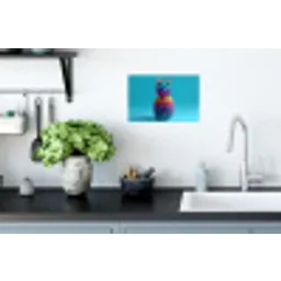 Ananas - Regenboog - Blauw - Popart Muursticker klein -keuken