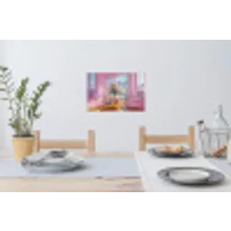 Pink - City - Bloemen Muursticker klein -eettafel