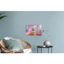 Pink - City - Bloemen Muursticker klein -plant