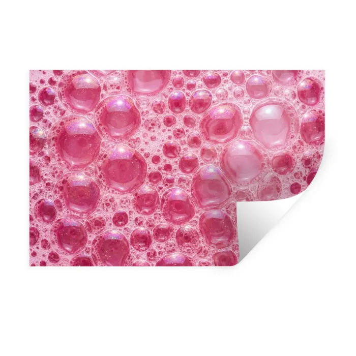 Roze - Schuim - Bubbels Muursticker klein -3d