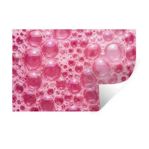 Roze - Schuim - Bubbels Muursticker klein -3d
