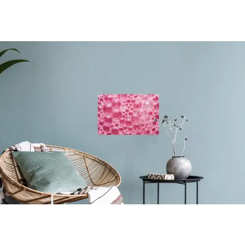 Roze - Schuim - Bubbels Muursticker klein -plant
