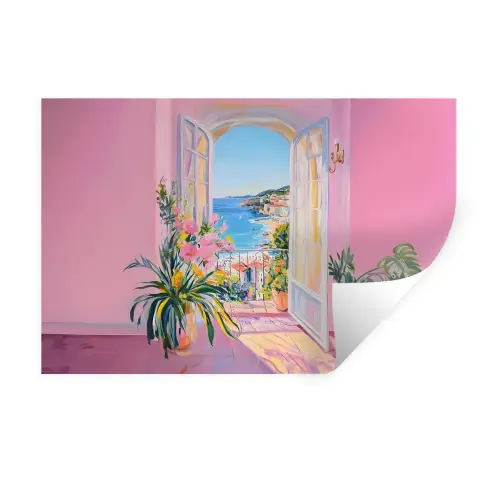 Roze - Buiten - Verf Muursticker klein -3d